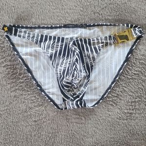 andrew christian buckle swim bikini, palms (m)